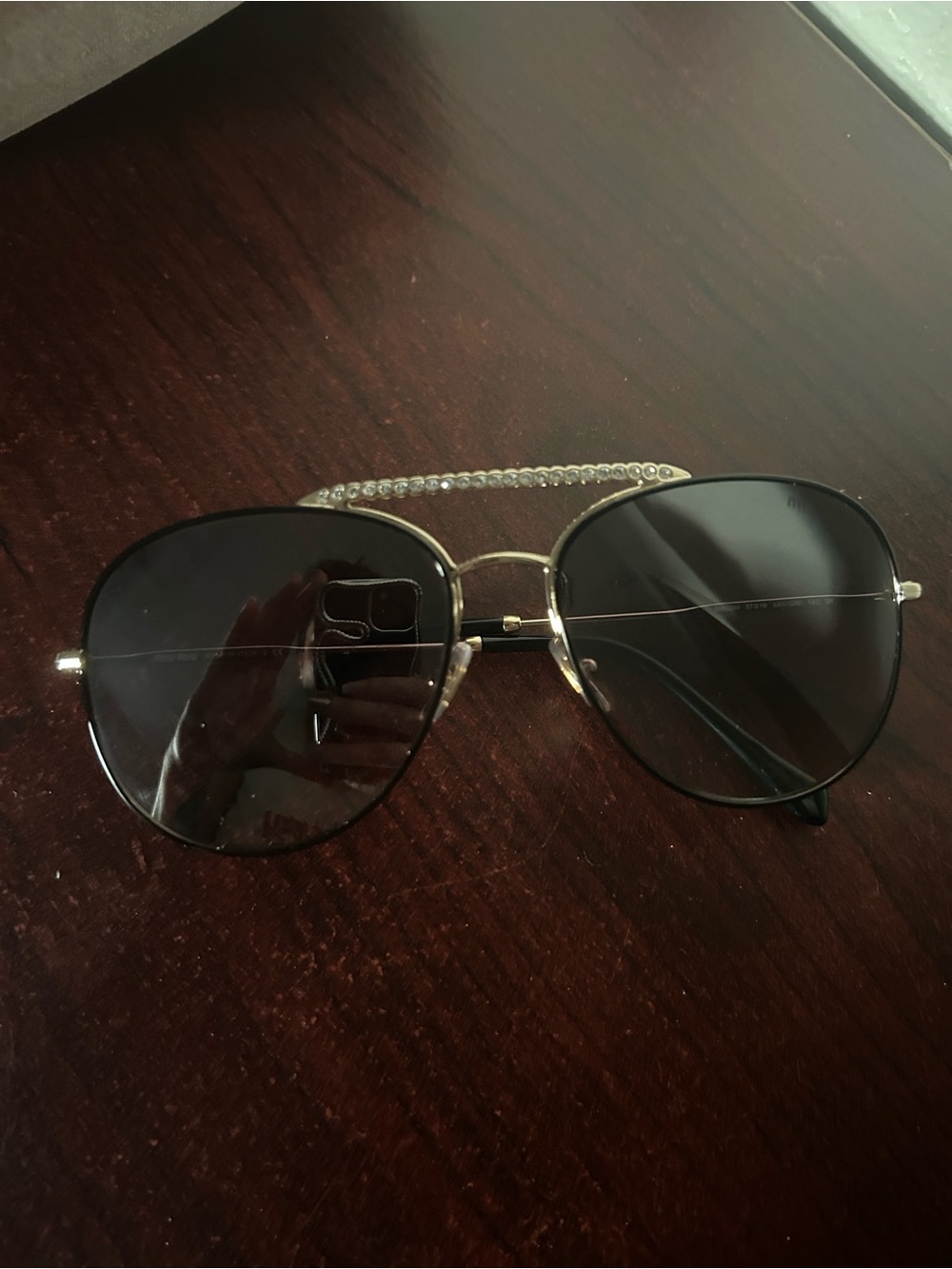 Miu Miu Velvet Eyewear Case in Rose Taupe. Included Miu Miu Jeweled Sunglasses